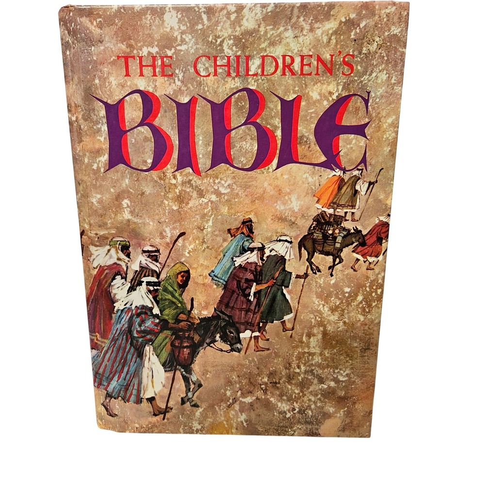 Golden Press The Childrens Bible Hardcover Book Multi Color Illustrated 1990 *
